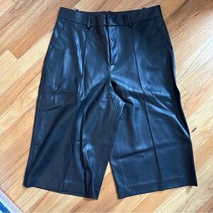 Zara Faux Leather Culotte Shorts Pants size L
